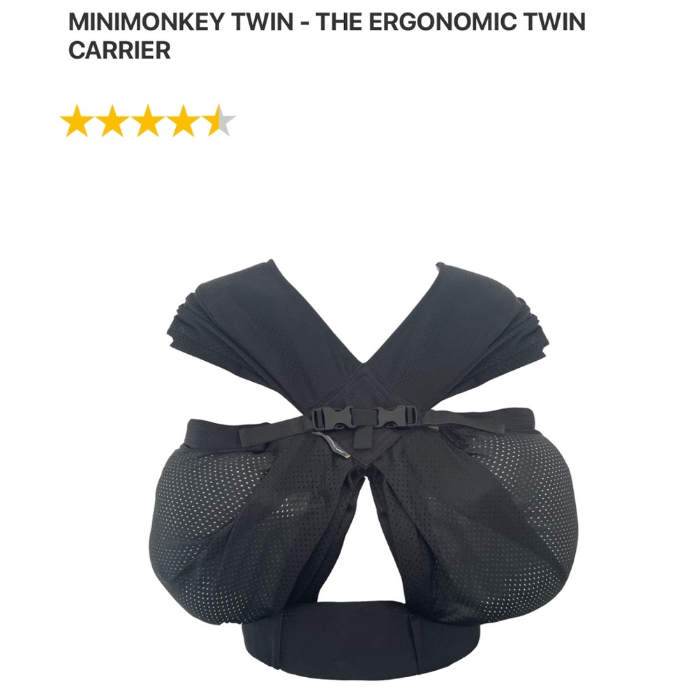 Minimonkey Twin Ergonomic Carrier in Black
